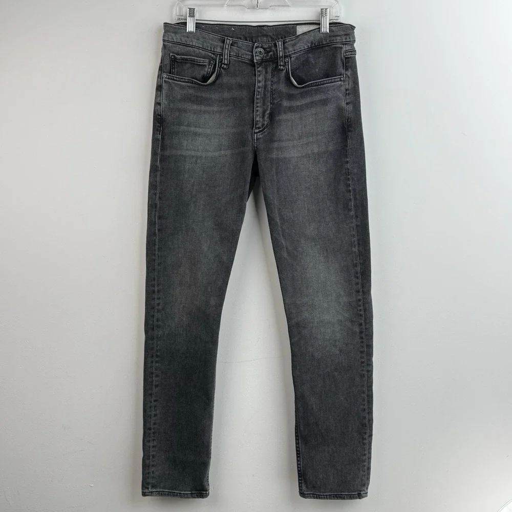 Rag & Bone Slim Jeans Mens 30x32 Gray Fit 2 Tapered Dark Wash Stretch Denim